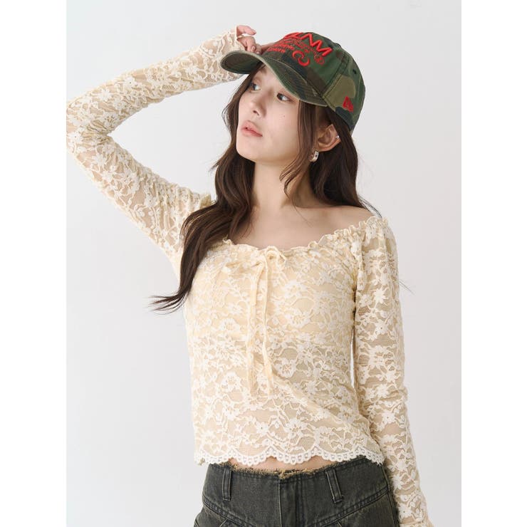 ピーチレースパットイントップス | CALNAMUR | 詳細画像9 