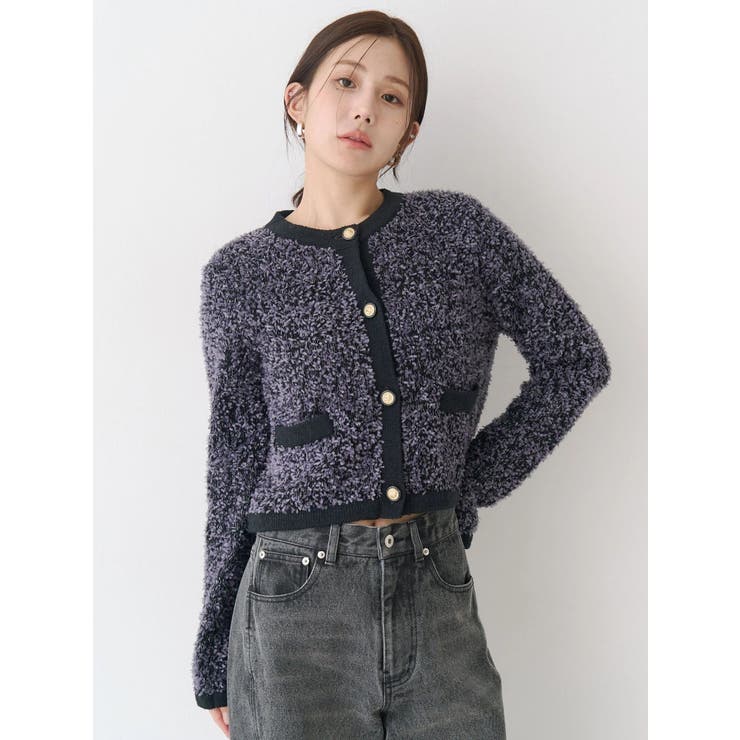 ファンシーヤーンクラシカルニットカーディガン | CALNAMUR | 詳細画像12 