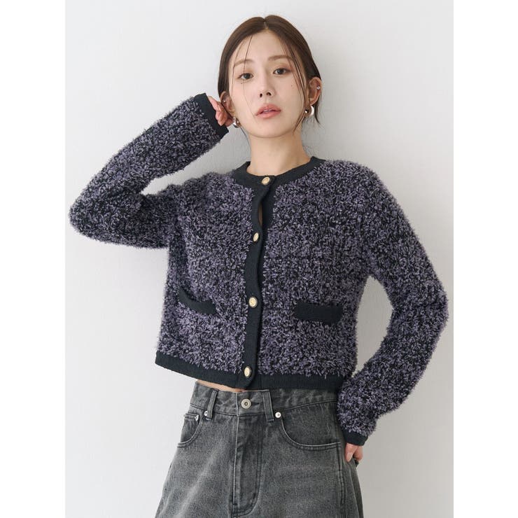 ファンシーヤーンクラシカルニットカーディガン | CALNAMUR | 詳細画像13 