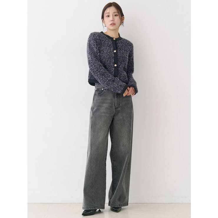 ファンシーヤーンクラシカルニットカーディガン | CALNAMUR | 詳細画像24 