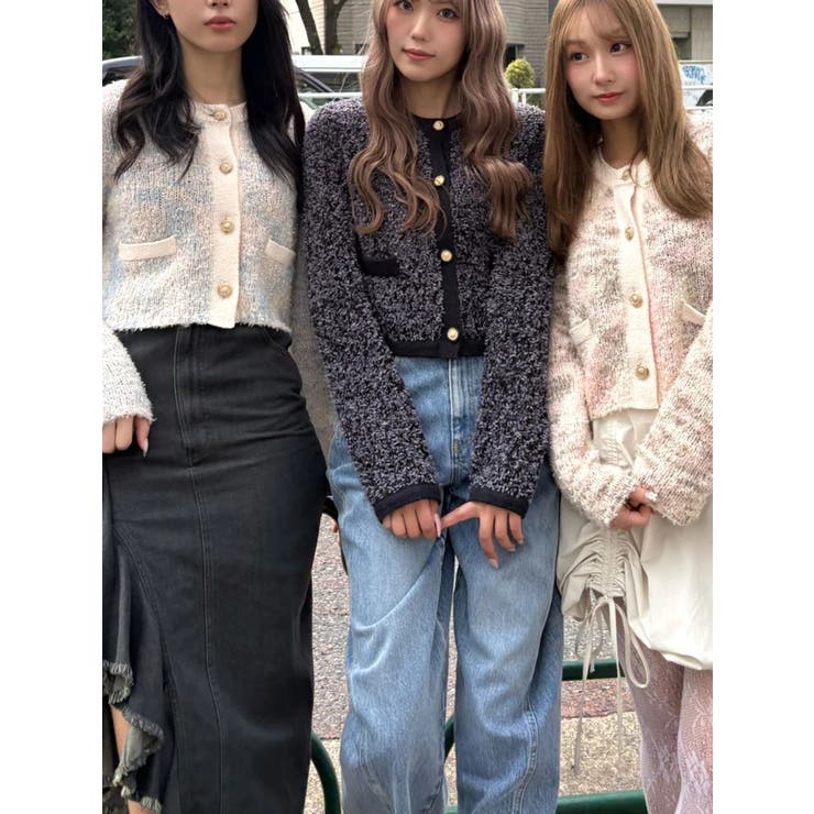 ファンシーヤーンクラシカルニットカーディガン | CALNAMUR | 詳細画像30 