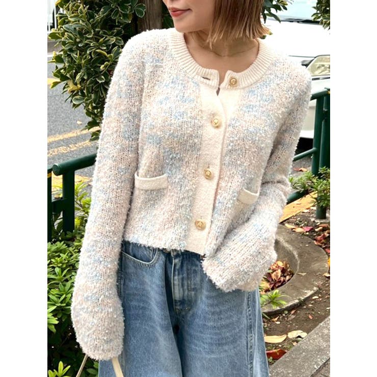 ファンシーヤーンクラシカルニットカーディガン | CALNAMUR | 詳細画像38 