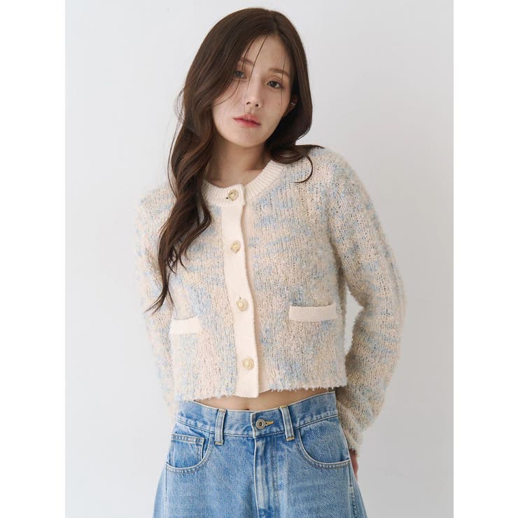 ファンシーヤーンクラシカルニットカーディガン | CALNAMUR | 詳細画像7 