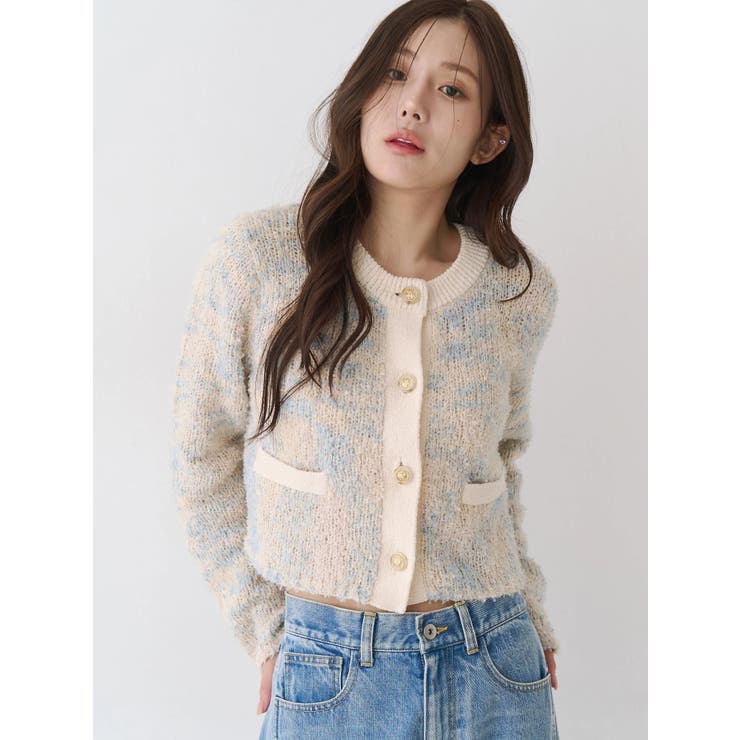 ファンシーヤーンクラシカルニットカーディガン | CALNAMUR | 詳細画像8 