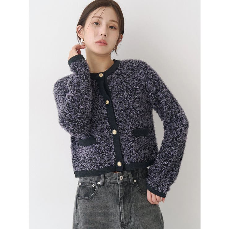 ファンシーヤーンクラシカルニットカーディガン | CALNAMUR | 詳細画像9 