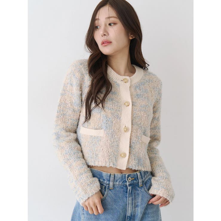 ミックス | ファンシーヤーンクラシカルニットカーディガン | CALNAMUR