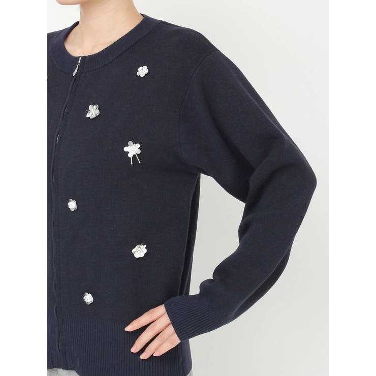 フロントジップビジューニットカーディガン | CALNAMUR | 詳細画像24 