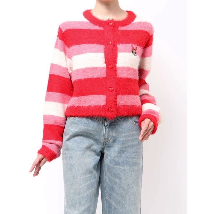 【パワーパフ ガールズ】カラーボーダーニットカーデ | CALNAMUR | 詳細画像1 