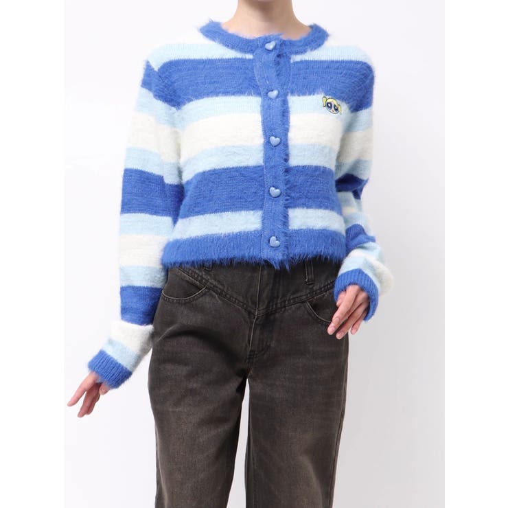 ブルー | 【パワーパフ ガールズ】カラーボーダーニットカーデ | CALNAMUR