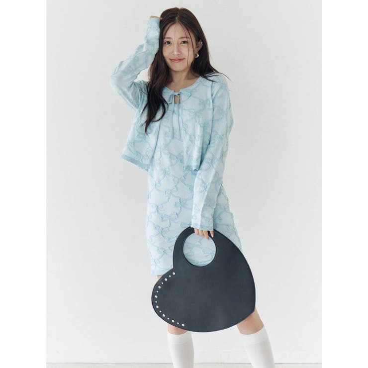 リボンジャガードカーディガン | CALNAMUR | 詳細画像10 