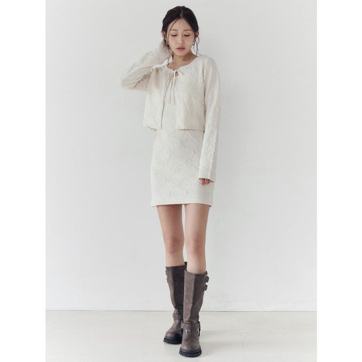 リボンジャガードカーディガン | CALNAMUR | 詳細画像18 