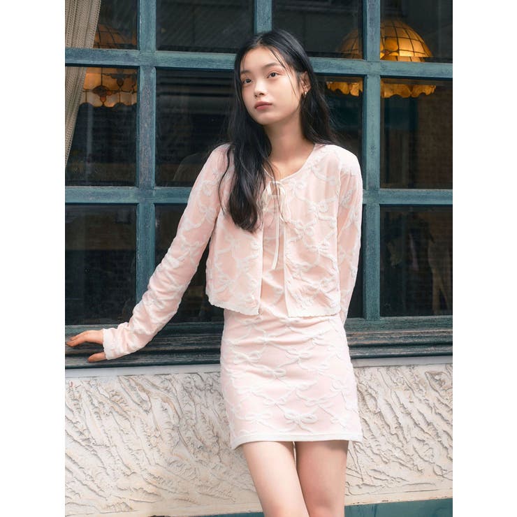 リボンジャガードカーディガン | CALNAMUR | 詳細画像2 