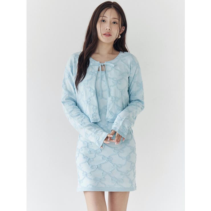 リボンジャガードカーディガン | CALNAMUR | 詳細画像3 