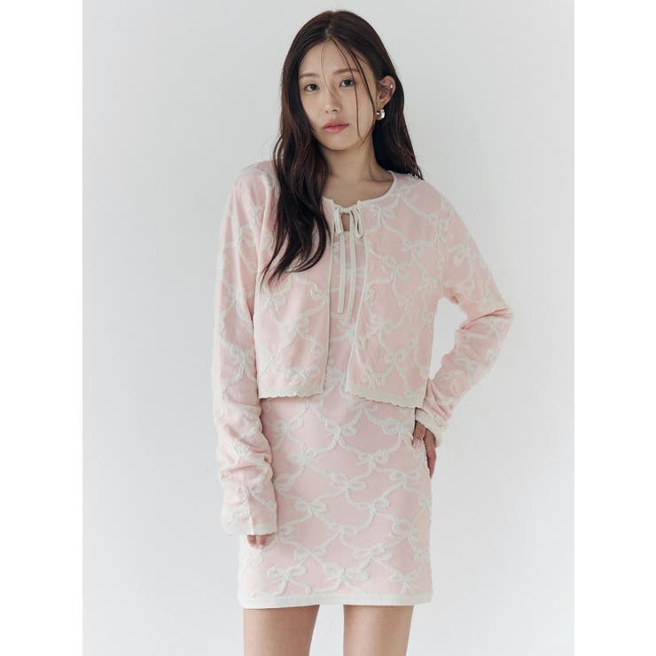 リボンジャガードカーディガン | CALNAMUR | 詳細画像6 