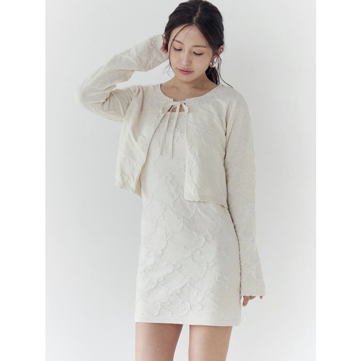 リボンジャガードカーディガン | CALNAMUR | 詳細画像9 