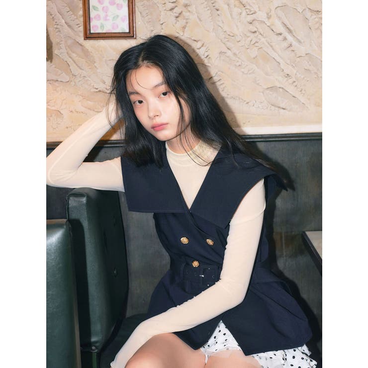 ネイビー | ダブルブレストビッグカラージレ | CALNAMUR