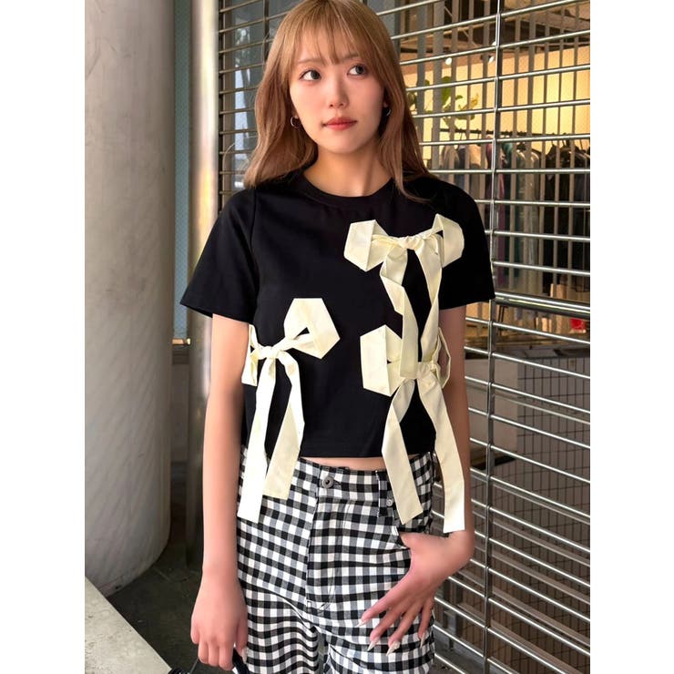 バイカラー3ＤリボンＴシャツ | CALNAMUR | 詳細画像15 