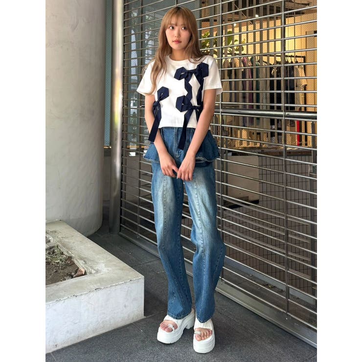 バイカラー3ＤリボンＴシャツ | CALNAMUR | 詳細画像18 