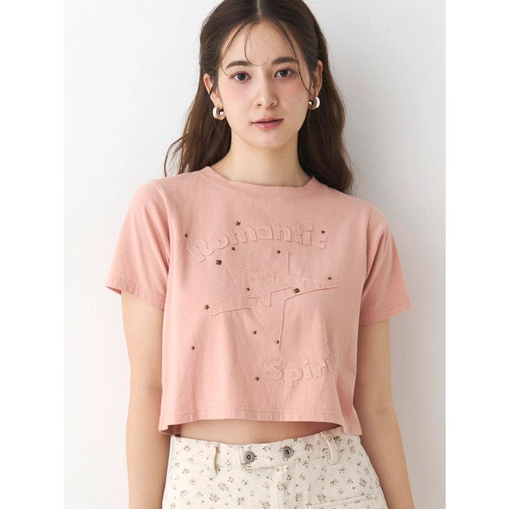 ピンク | パッチワークデザインＴシャツ | CALNAMUR