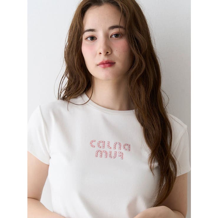ビジューロゴコンパクトTシャツ | CALNAMUR | 詳細画像1 