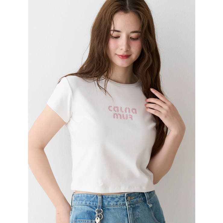 ビジューロゴコンパクトTシャツ | CALNAMUR | 詳細画像12 
