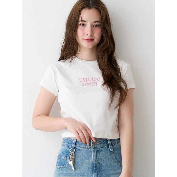 ビジューロゴコンパクトTシャツ | CALNAMUR | 詳細画像15 