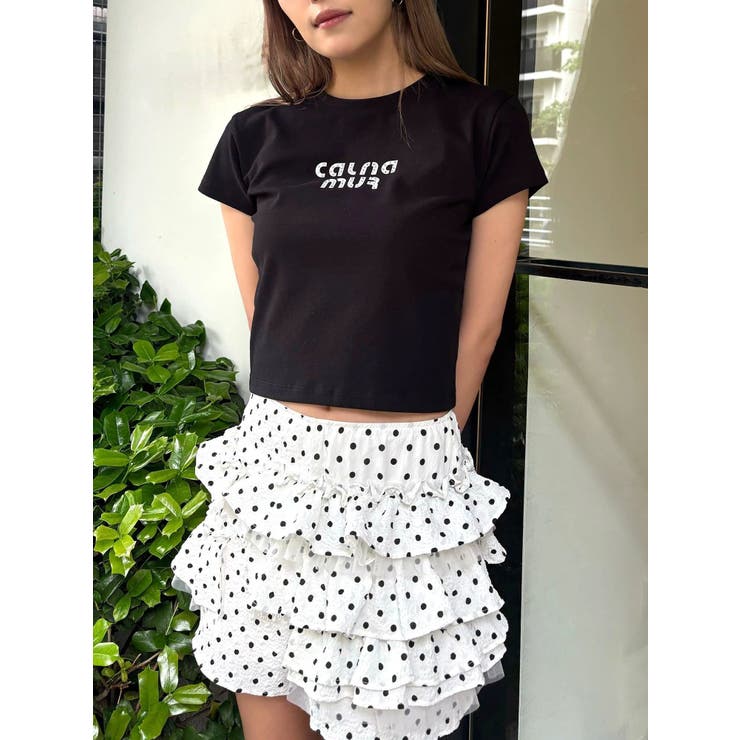 ビジューロゴコンパクトTシャツ | CALNAMUR | 詳細画像7 