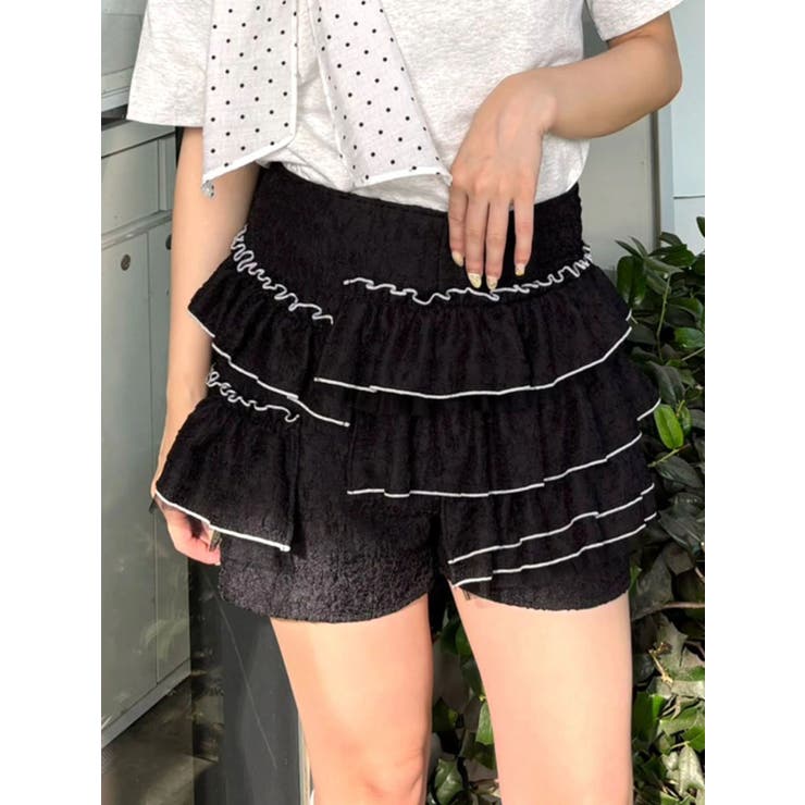 ブラック | ティアードパンツ | CALNAMUR