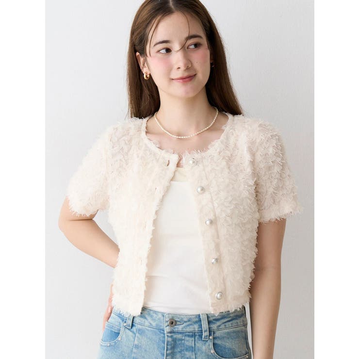 アイボリー | キラキラカーディガン | CALNAMUR