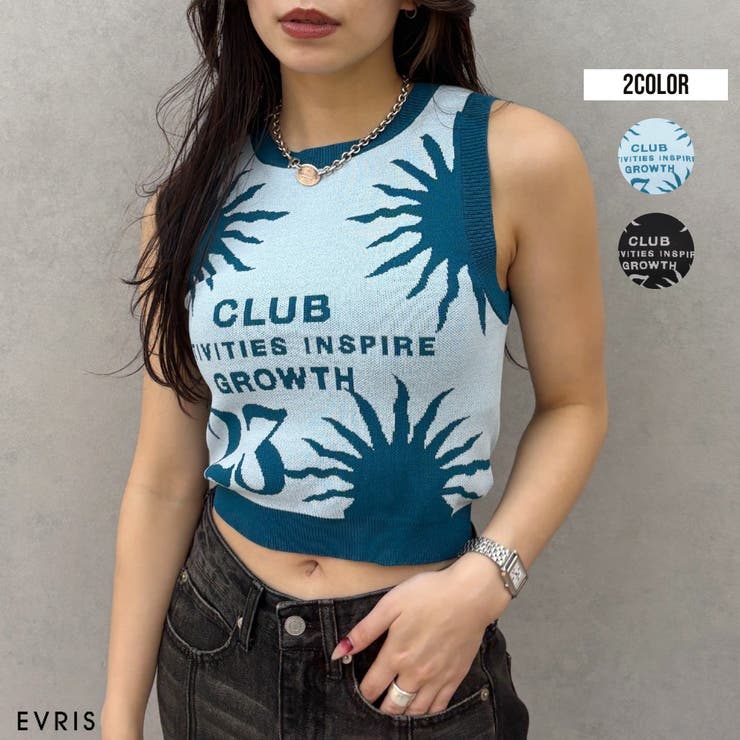 ジャガードグラフィックニットトップス | EVRIS | 詳細画像1 