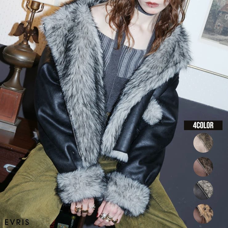 SNSでバズり中】リバーシブルフェイクファーブルゾン[品番