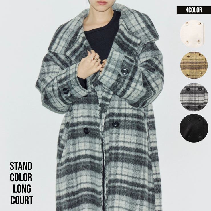 スタンドカラーロングコート | EVRIS | 詳細画像1 