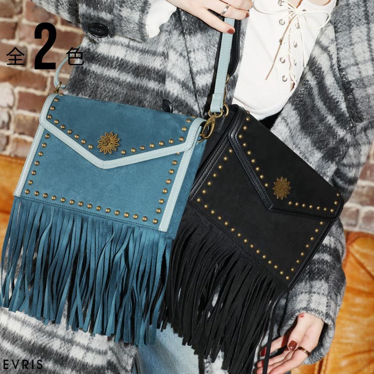 フェイクスェードスタッズデザインショルダーBAG | EVRIS | 詳細画像1 