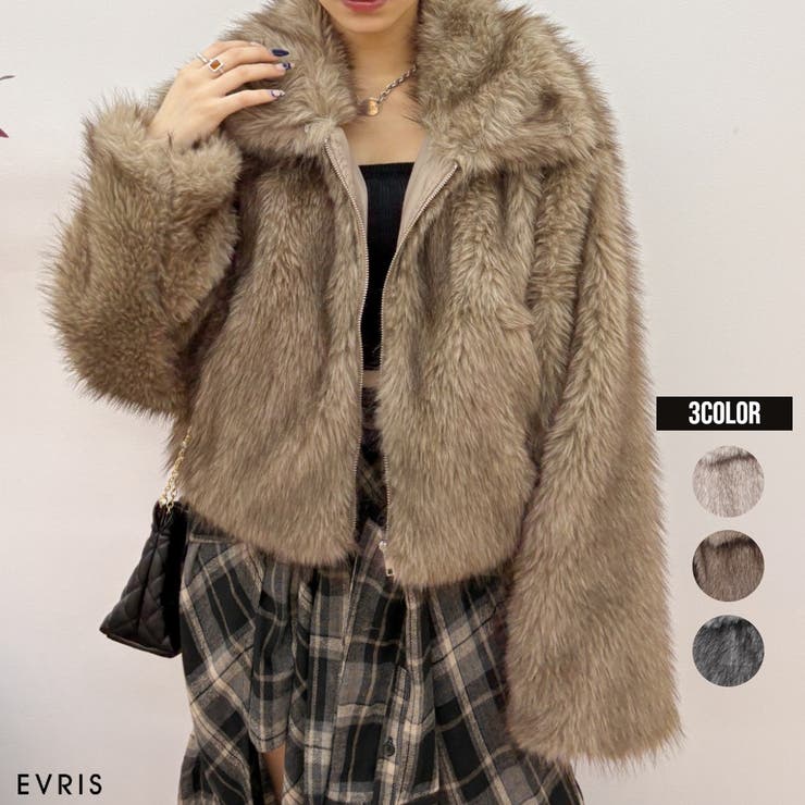 フェイクファーショートブルゾン | EVRIS | 詳細画像1 