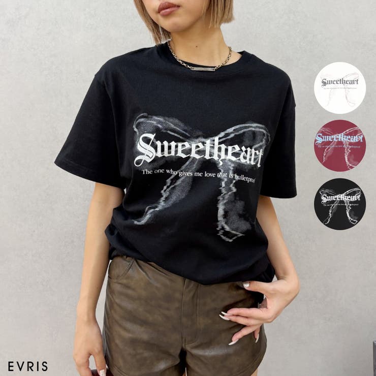 フロントリボングラフィックBIG Tシャツ | EVRIS | 詳細画像1 