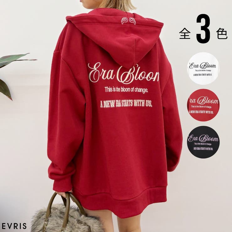 【裏起毛】era bloom グラフィックジップパーカー | EVRIS | 詳細画像1 