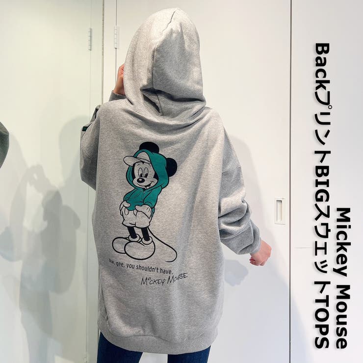 Mickey Mouse/BackプリントBIGスウェットTOPS-