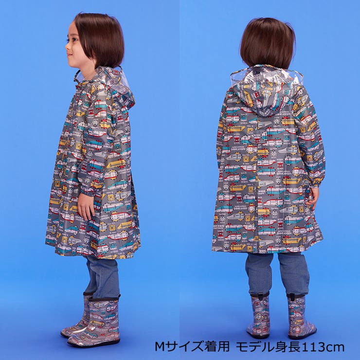 【子供服】moujonjon(ムージョンジョン)JR新幹線柄レインコートS～LB13897