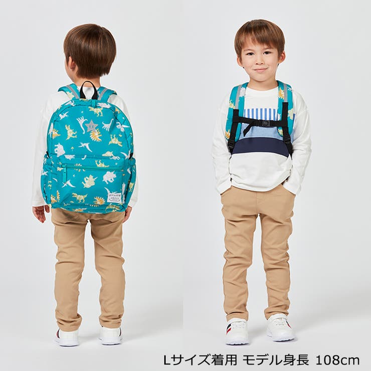 子供服KidsForet(キッズフォーレ)花・うさぎ・恐竜・働く車総柄撥水ボンディングリュックS～LB1560