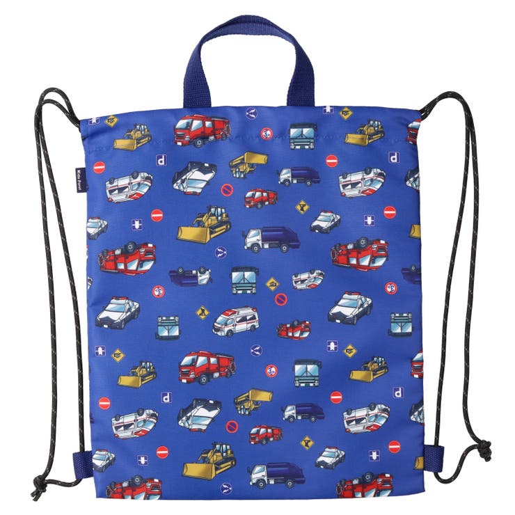 子供服KidsForet(キッズフォーレ)恐竜・働く車総柄ナップザック・リュックB1560