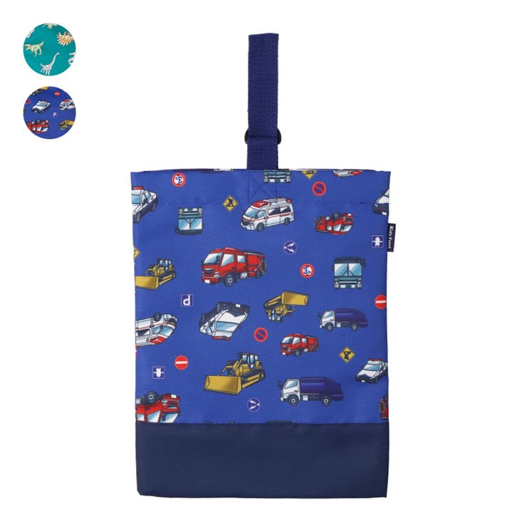 恐竜・働く車総柄シューズケース・バッグ・靴入れ | こどもの森e-shop | 詳細画像1 