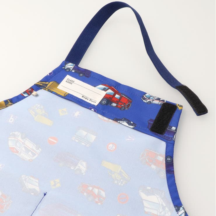 子供服KidsForet(キッズフォーレ)恐竜・働く車総柄エプロンM，LB1580