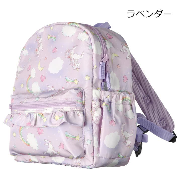 ラベンダー | ユニコーン・くま・働く車・恐竜総柄リュック | こどもの森e-shop
