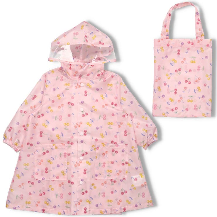 さくらんぼ | 総柄レインコート | こどもの森e-shop