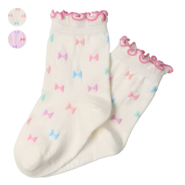 リボン柄クルーソックス・靴下 | こどもの森e-shop | 詳細画像1 