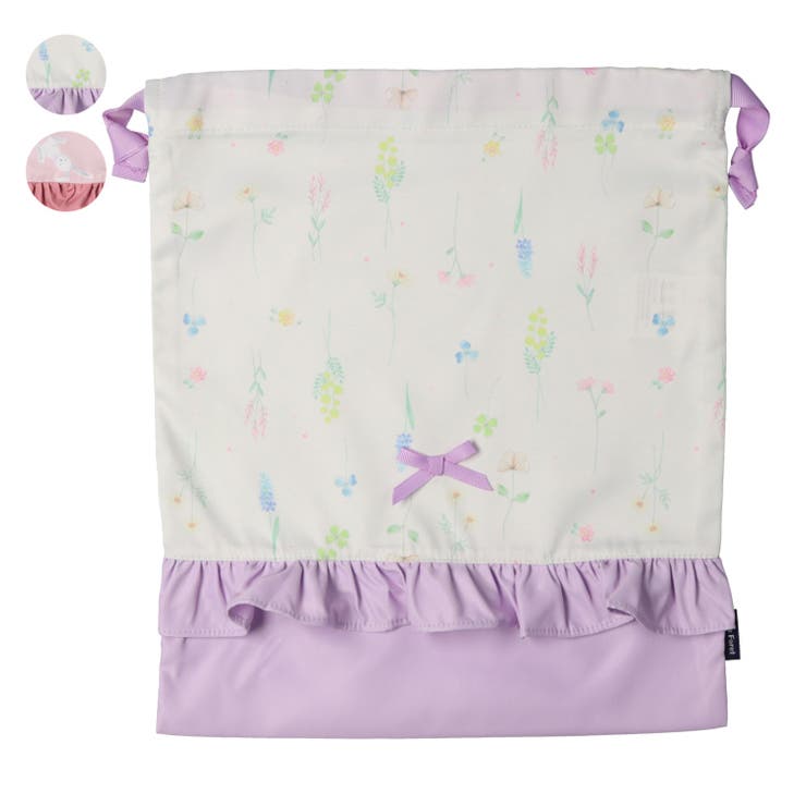 お花・うさぎ総柄巾着袋 | こどもの森e-shop | 詳細画像1 