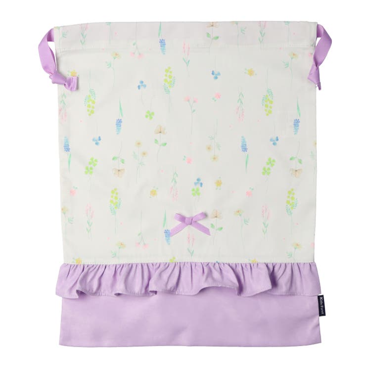 子供服KidsForet(キッズフォーレ)お花・うさぎ総柄巾着袋Lサイズ大サイズB2563
