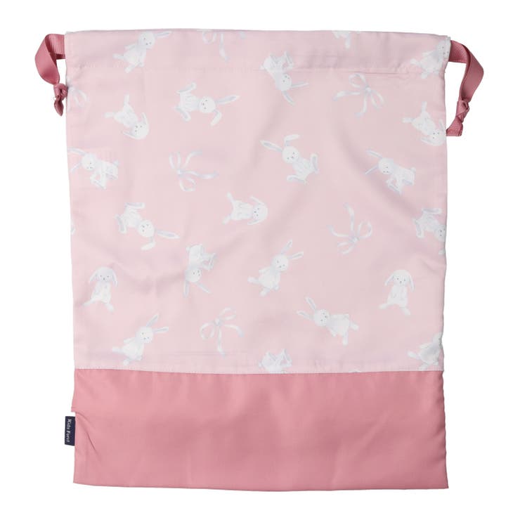 子供服KidsForet(キッズフォーレ)お花・うさぎ総柄巾着袋Lサイズ大サイズB2563