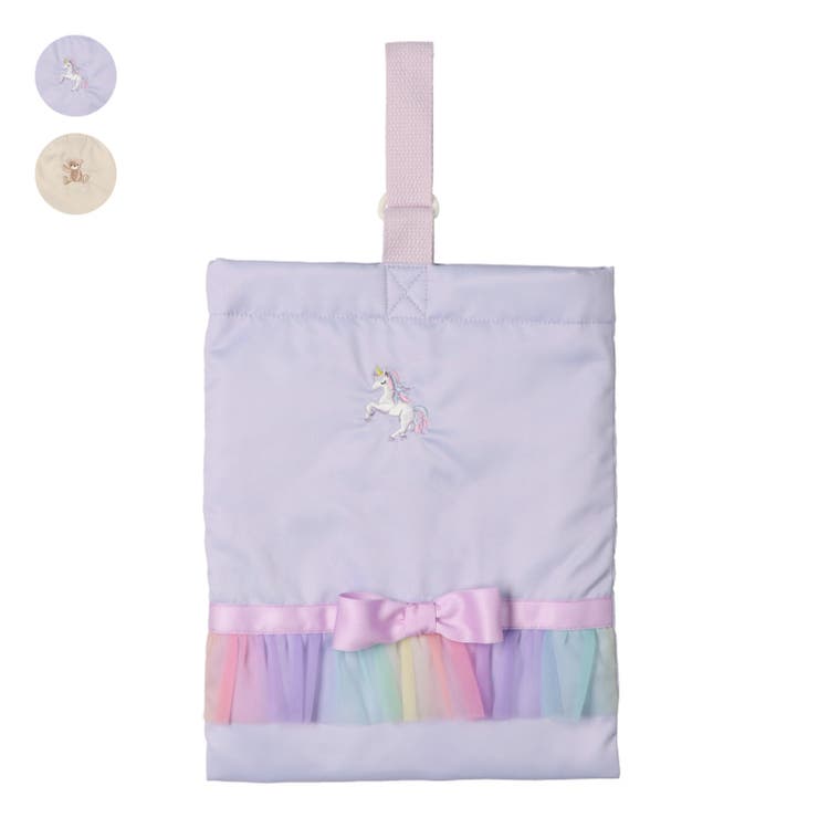 ユニコーン・くま刺繍シューズケース | こどもの森e-shop | 詳細画像1 