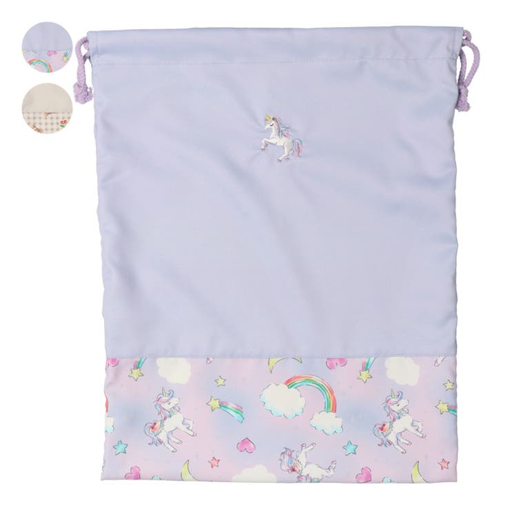 ユニコーン・くま刺繍巾着袋 | こどもの森e-shop | 詳細画像1 